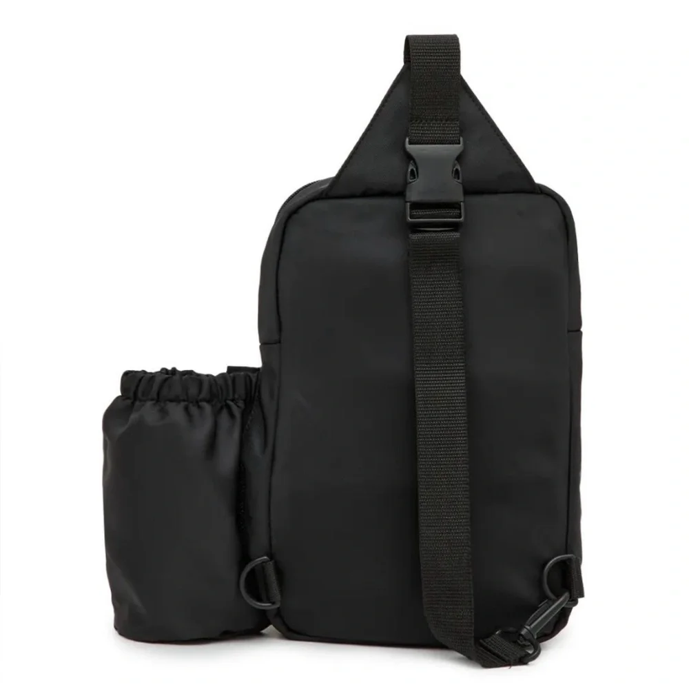 Black Sling Bag with Bottle Holder